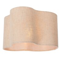 Deckenleuchte blendarm Stoff Beige E27 H:27 cm