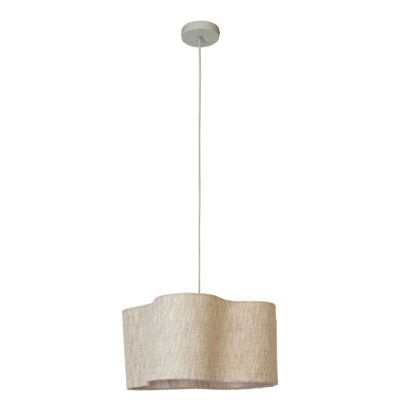 Hängelampe verstellbar Stoff Beige E27 B:50 cm