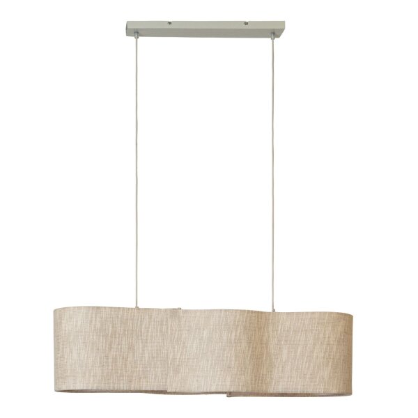 Hängelampe verstellbar Stoff Beige E27 L:95 cm