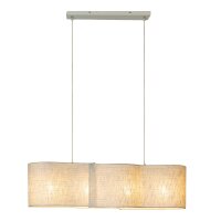 H&auml;ngelampe verstellbar Stoff Beige E27 L:95 cm