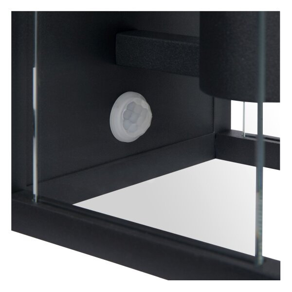 Außenleuchte Bewegungsmelder Glas Anthrazit E27 IP54