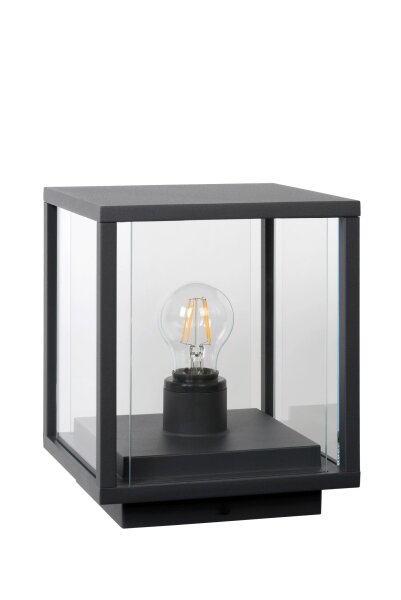 Wegeleuchte Glas Metall Anthrazit E27 IP54 H:24,5 cm
