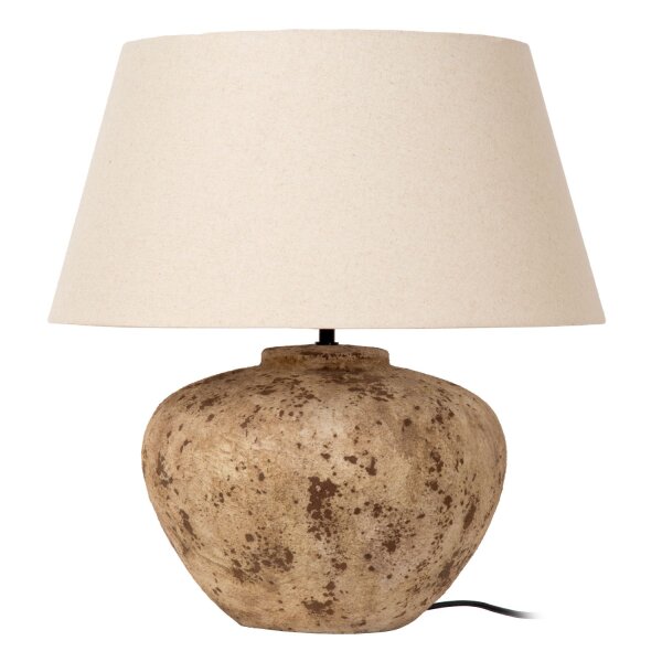 Tischlampe Keramik Braun Weiß E27 H:58 cm Vasenform