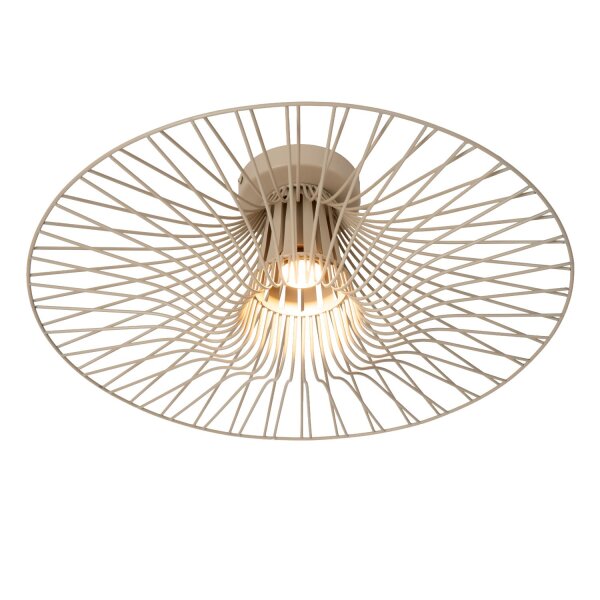 Deckenlampe Stahl Taupe Gitterschirm E27 Ø50 cm rund