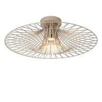 Deckenlampe Stahl Taupe Gitterschirm E27 &Oslash;50 cm rund