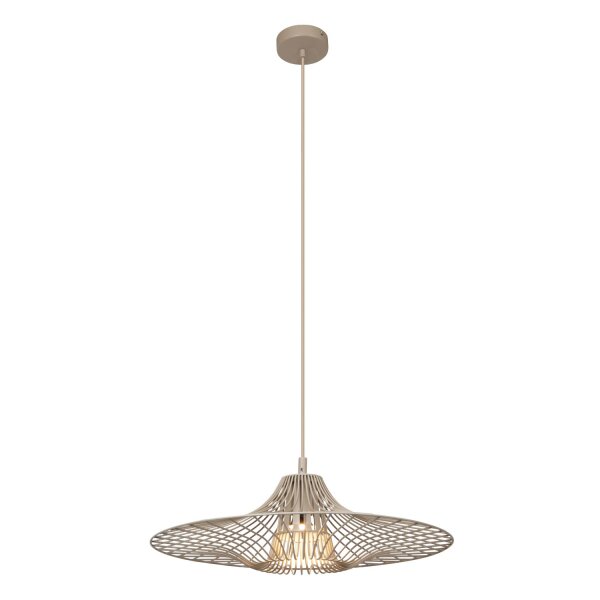 Pendelleuchte verstellbar Taupe Gitterschirm E27 Ø50 cm