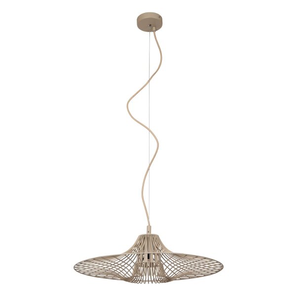 Pendelleuchte verstellbar Taupe Gitterschirm E27 Ø50 cm