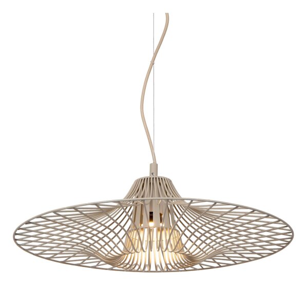 Hängelampe verstellbar Stahl Taupe E27 L:120 cm