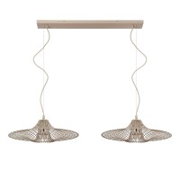 Hängelampe verstellbar Stahl Taupe E27 L:120 cm
