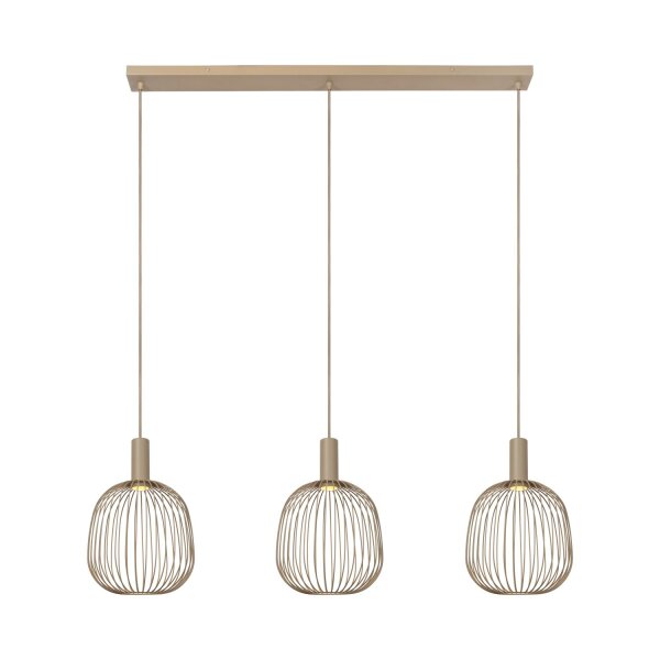 Hängelampe Metall Taupe Drahtschirm GU10 L:116 cm
