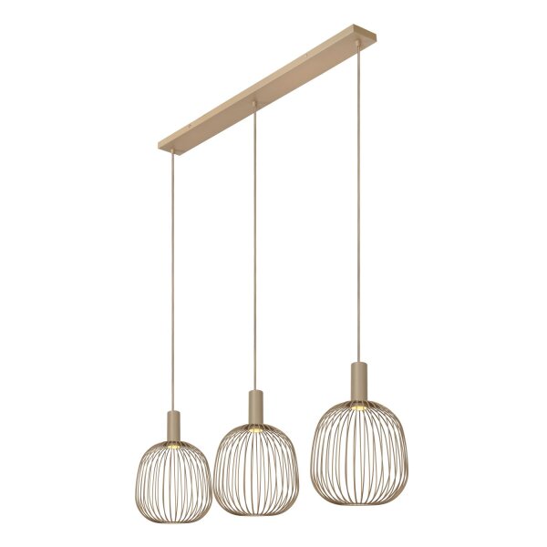 Hängelampe Metall Taupe Drahtschirm GU10 L:116 cm