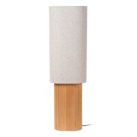 Stehlampe Fußschalter Holz Stoff Natur Weiß...