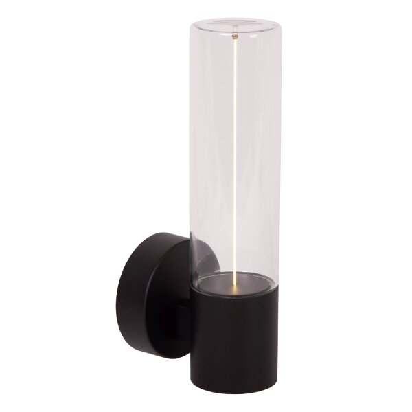 LED Außenwandleuchte Glas Schwarz 2700K IP54 T:13,2 cm