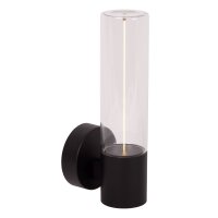 LED Au&szlig;enwandleuchte Glas Schwarz 2700K IP54 T:13,2 cm
