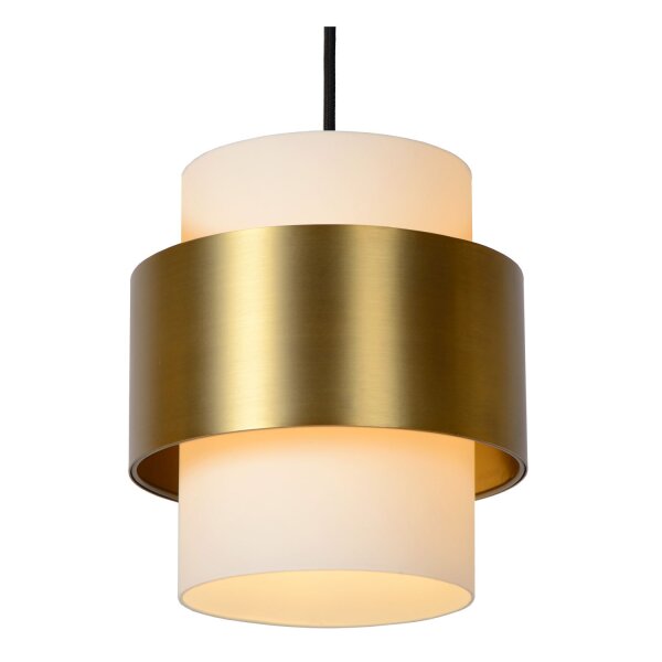 Pendelleuchte verstellbar Glas Schwarz Gold E27 110 cm