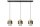 Pendelleuchte verstellbar Glas Schwarz Gold E27 110 cm