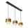 Pendelleuchte verstellbar Glas Schwarz Gold E27 110 cm