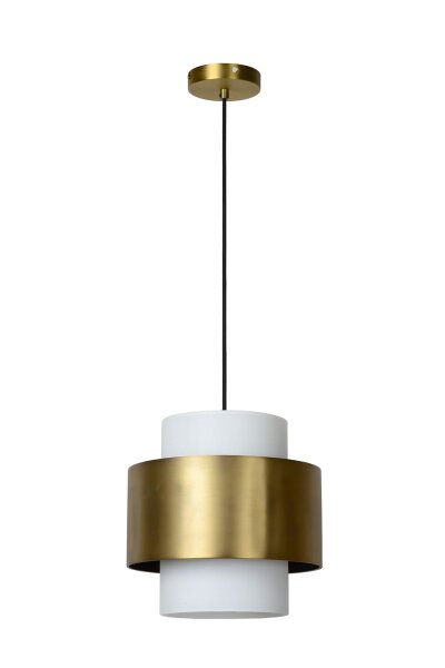 Hängelampe verstellbar Glas Gold Weiß E27 B:30 cm