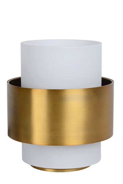 Tischleuchte Glas Gold Weiß Retro E27 H:23,5 cm