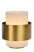 Tischleuchte Glas Gold Wei&szlig; Retro E27 H:23,5 cm