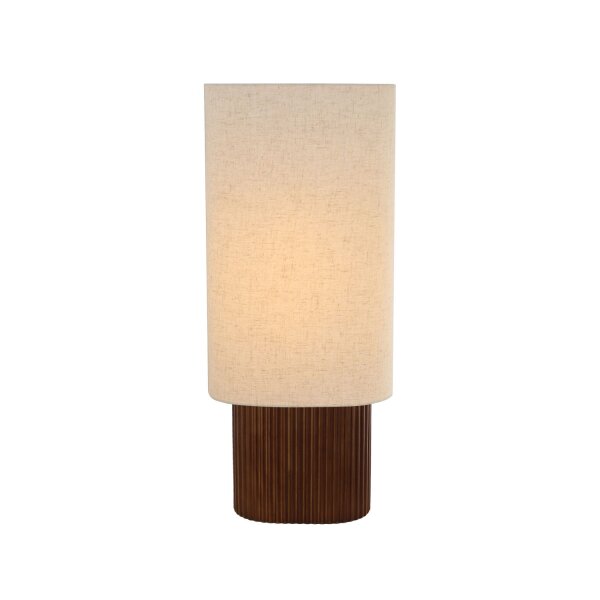 Tischlampe Holz Leinen Natur E27 H:70 cm Skandinavisch