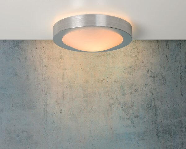 Deckenlampe blendarm Chrom E27 IP44 H:9 cm rund