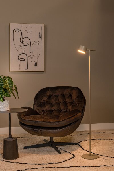 LED Stehlampe schwenkbar verstellbar Taupe 2700K 130 cm