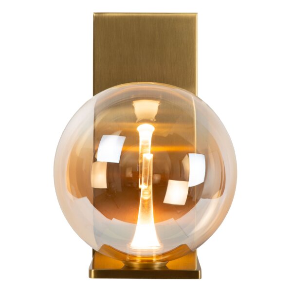 LED Wandlampe Glas Metall Gold Bernstein 2700K H:24 cm
