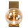 LED Wandlampe Glas Metall Gold Bernstein 2700K H:24 cm