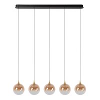 LED Pendelleuchte Glas Schwarz Bernstein 2700K L:120 cm