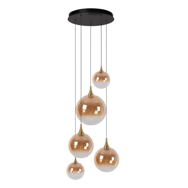 LED Pendelleuchte Glas Schwarz Bernstein 2700K Ø57 cm