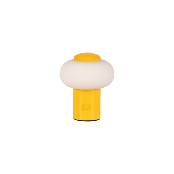 LED Tischleuchte Akku Touchdimmer Glas Gelb 2700K