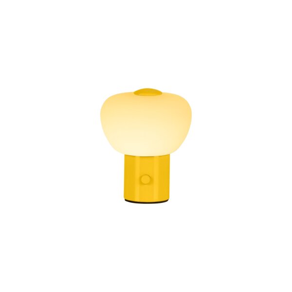 LED Tischlampe Akku Glas Gelb Weiß satiniert 2700K