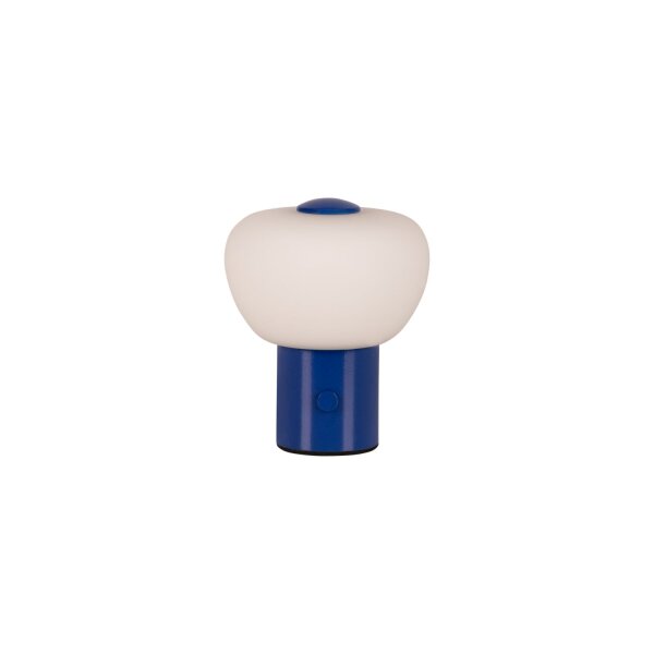 LED Tischlampe Akku Glas Blau Weiß 2700K H:9,5 cm 60 lm