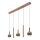 LED Pendelleuchte Kupfer Rauchglas 2200-3300K L:138 cm