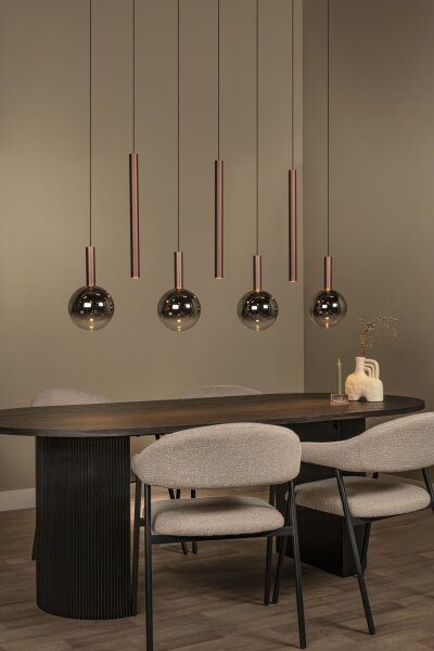 LED Pendelleuchte Kupfer Rauchglas 2200-3300K L:137 cm