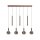 LED Pendelleuchte Kupfer Rauchglas 2200-3300K L:137 cm