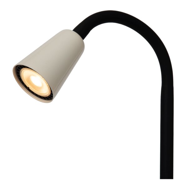 Tischleuchte flexibel verstellbar Beige Schwarz GU10
