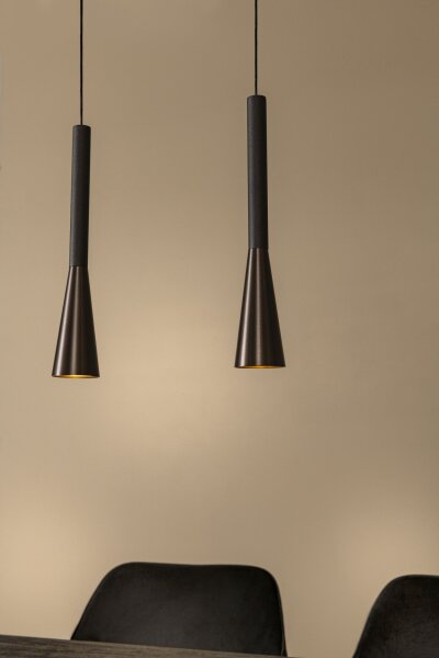 LED Hängelampe Aluminium Schwarz CCT 2700-4000K 130 cm