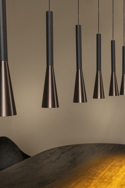 LED Hängelampe Aluminium Schwarz CCT 2700-4000K 130 cm