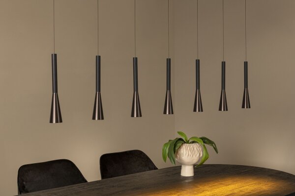LED Hängelampe Aluminium Schwarz CCT 2700-4000K 130 cm