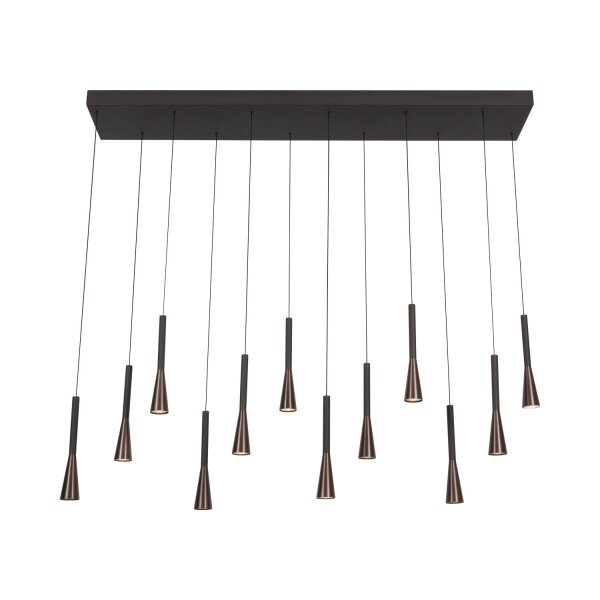 LED Pendelleuchte Schwarz Kaffeebraun 2700-4000K 135 cm