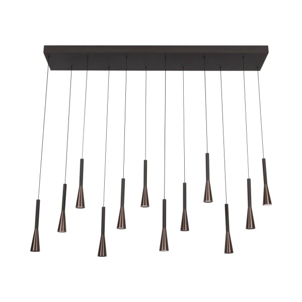 LED Pendelleuchte Schwarz Kaffeebraun 2700-4000K 135 cm