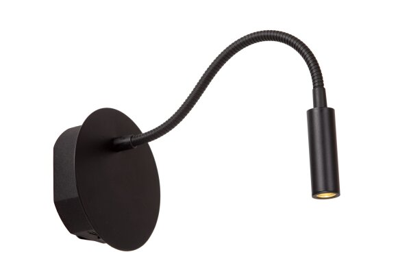 LED Wandleuchte Akku flexibel Schwarz USB 3000K H:11 cm