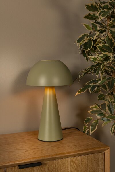 Tischleuchte indirekt Grün Pilzlampe Retro E27 H:33 cm