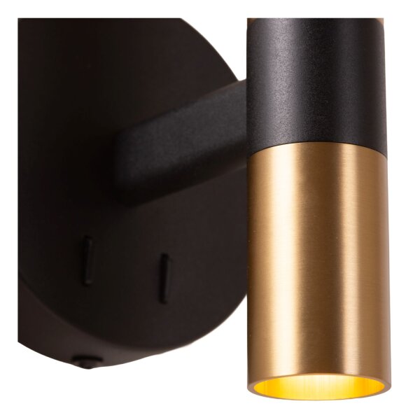 Wandlampe USB-C Glas Bernstein Schwarz Gold G9 GU10