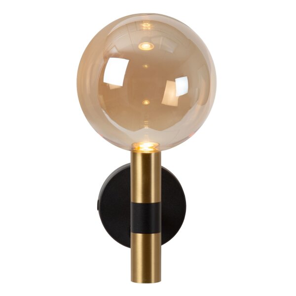Wandlampe USB-C Glas Bernstein Schwarz Gold G9 GU10