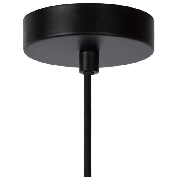 Pendelleuchte verstellbar Schwarz Rauchglas E27 Ø20 cm