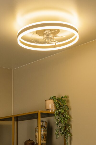 LED Deckenventilator mit Licht dimmbar Taupe 2700-4000K