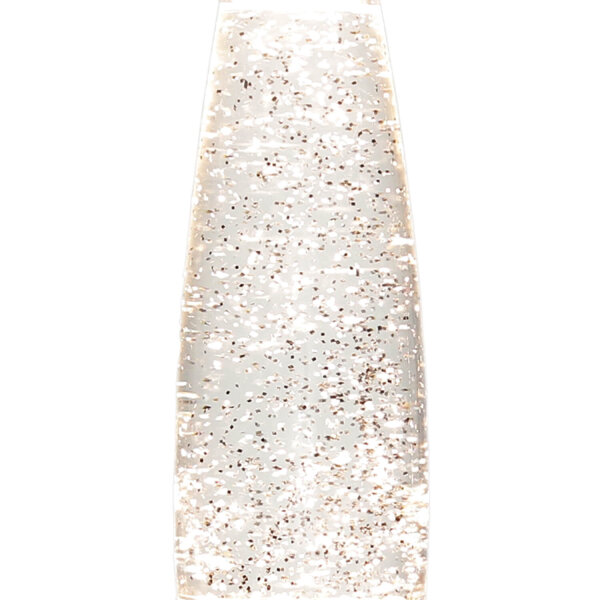 Elégante lampe à lave ANGELINA Blanc Argent Paillettes 40cm